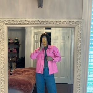 Pink denim jacket